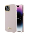 Etui Guess GUHCP15SSMBSLP Apple iPhone 15 hardcase Silicone Script Metal Logo & Frame różowy/pink