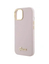Kup Etui Guess GUHCP15SSMBSLP Apple iPhone 15 hardcase Silicone Script Metal Logo & Frame różowy/pink - GUE2966 - {ean13} - Sklep Home Screen