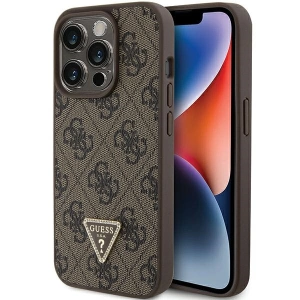 Buy Guess GUHCP15XP4TDPW Apple iPhone 15 Pro Max hardcase Leather 4G Triangle Strass brown - GUE2969 - {ean13} - Home Screen Store Europe