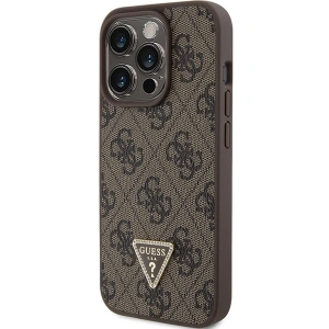 Buy Guess GUHCP15XP4TDPW Apple iPhone 15 Pro Max hardcase Leather 4G Triangle Strass brown - GUE2969 - {ean13} - Home Screen Store Europe