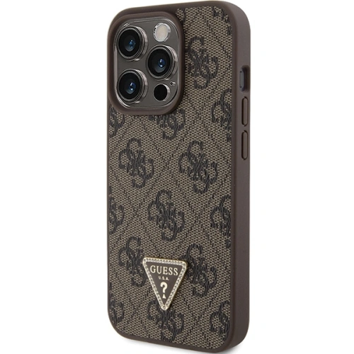 Kup Case Guess GUHCP15XP4TDPW Apple iPhone 15 Pro Max Hardcase Leder 4G Triangle Strass braun/brown - GUE2969 - {ean13} - Sklep Home Screen