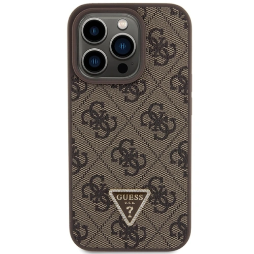 Kup Case Guess GUHCP15XP4TDPW Apple iPhone 15 Pro Max Hardcase Leder 4G Triangle Strass braun/brown - GUE2969 - {ean13} - Sklep Home Screen