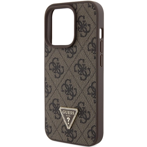 Kup Case Guess GUHCP15XP4TDPW Apple iPhone 15 Pro Max Hardcase Leder 4G Triangle Strass braun/brown - GUE2969 - {ean13} - Sklep Home Screen