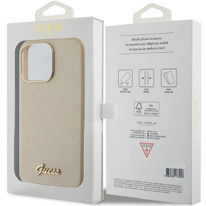 Buy Guess GUHCP15XPGMCSD Apple iPhone 15 Pro Max hardcase Glitter Glossy Script light gold - GUE2970 - {ean13} - Home Screen Store Europe