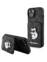 Etui Karl Lagerfeld KLHCP15SSAKCNSCK Apple iPhone 15 hardcase Saffiano Monogram Choupette czarny/black