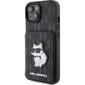 Etui Karl Lagerfeld KLHCP15SSAKCNSCK Apple iPhone 15 hardcase Saffiano Monogram Choupette czarny/black