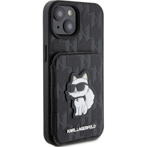 Etui Karl Lagerfeld KLHCP15SSAKCNSCK Apple iPhone 15 hardcase Saffiano Monogram Choupette czarny/black