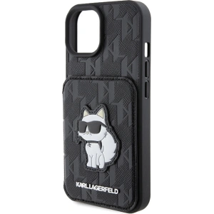 Etui Karl Lagerfeld KLHCP15SSAKCNSCK Apple iPhone 15 hardcase Saffiano Monogram Choupette czarny/black