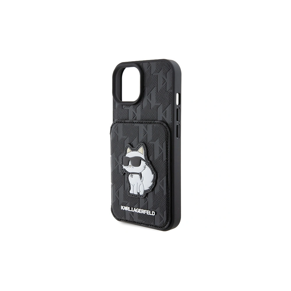 Etui Karl Lagerfeld KLHCP15SSAKCNSCK Apple iPhone 15 hardcase Saffiano Monogram Choupette czarny/black