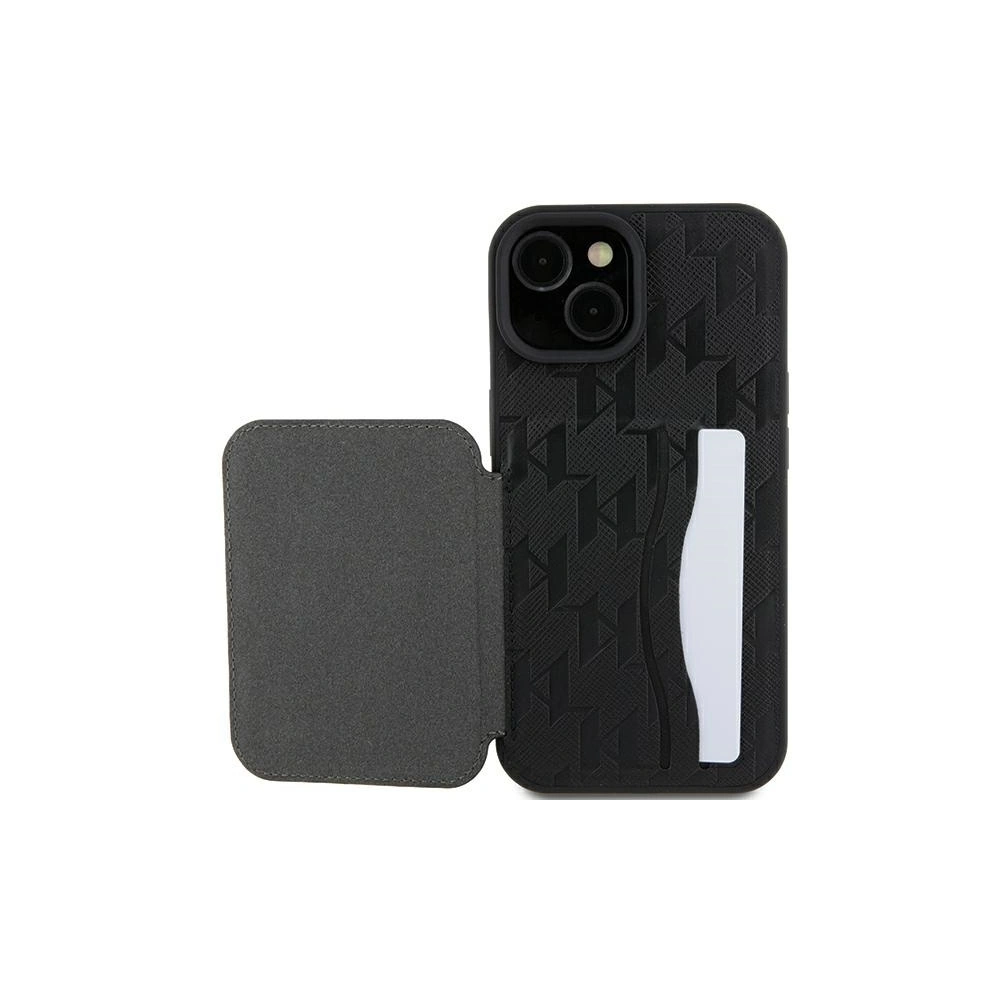 Etui Karl Lagerfeld KLHCP15SSAKCNSCK Apple iPhone 15 hardcase Saffiano Monogram Choupette czarny/black