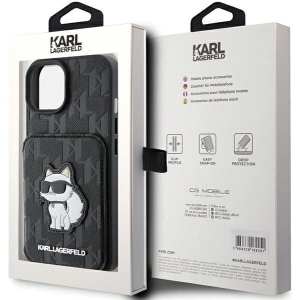 Etui Karl Lagerfeld KLHCP15SSAKCNSCK Apple iPhone 15 hardcase Saffiano Monogram Choupette czarny/black