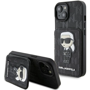 Etui Karl Lagerfeld KLHCP15SSAKKNSCK Apple iPhone 15 hardcase Saffiano Monogram Ikonik Patch czarny/black