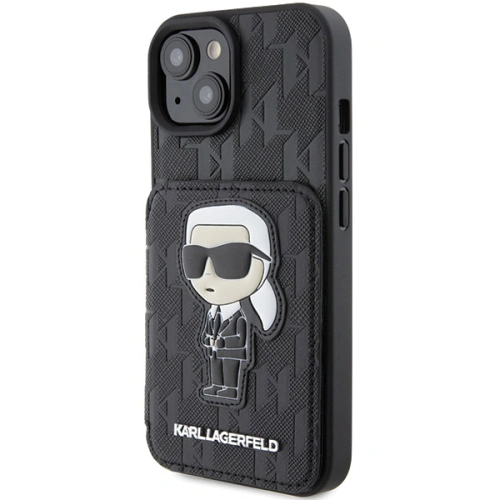 Kup Case Karl Lagerfeld KLHCP15SSAKKNSCK Apple iPhone 15 Hardcase Saffiano Monogram Ikonik Patch schwarz/black - KLD1726 - {ean13} - Sklep Home Screen