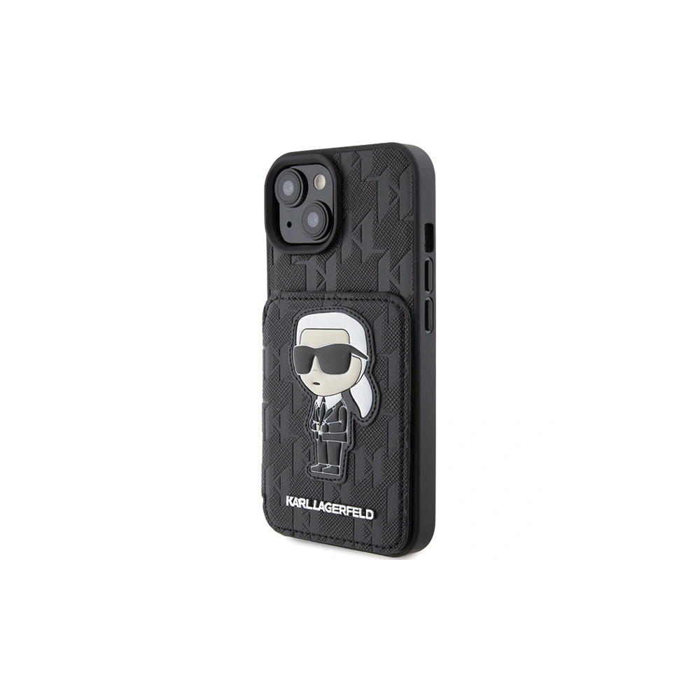 Etui Karl Lagerfeld KLHCP15SSAKKNSCK Apple iPhone 15 hardcase Saffiano Monogram Ikonik Patch czarny/black