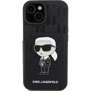 Etui Karl Lagerfeld KLHCP15SSAKKNSCK Apple iPhone 15 hardcase Saffiano Monogram Ikonik Patch czarny/black
