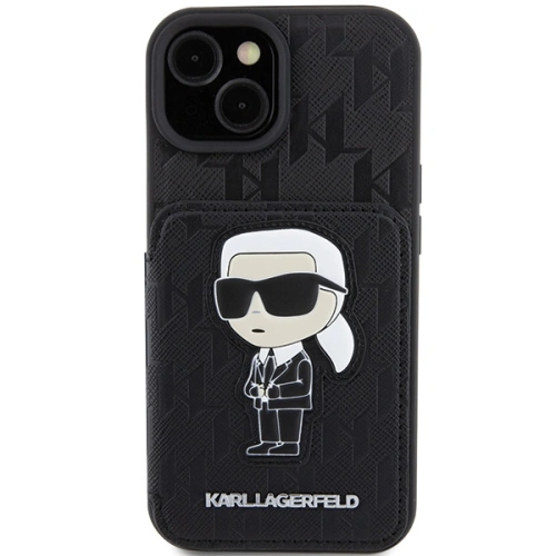Kup Case Karl Lagerfeld KLHCP15SSAKKNSCK Apple iPhone 15 Hardcase Saffiano Monogram Ikonik Patch schwarz/black - KLD1726 - {ean13} - Sklep Home Screen