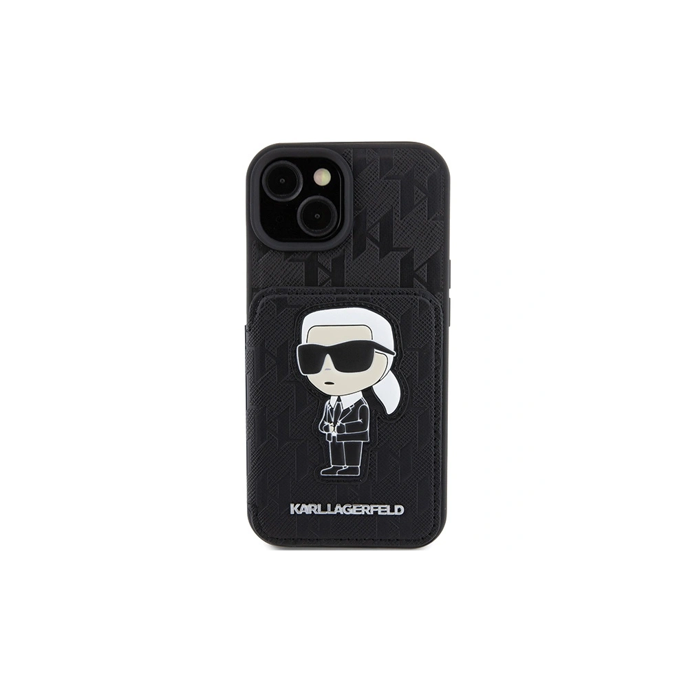 Etui Karl Lagerfeld KLHCP15SSAKKNSCK Apple iPhone 15 hardcase Saffiano Monogram Ikonik Patch czarny/black