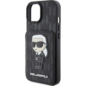 Etui Karl Lagerfeld KLHCP15SSAKKNSCK Apple iPhone 15 hardcase Saffiano Monogram Ikonik Patch czarny/black