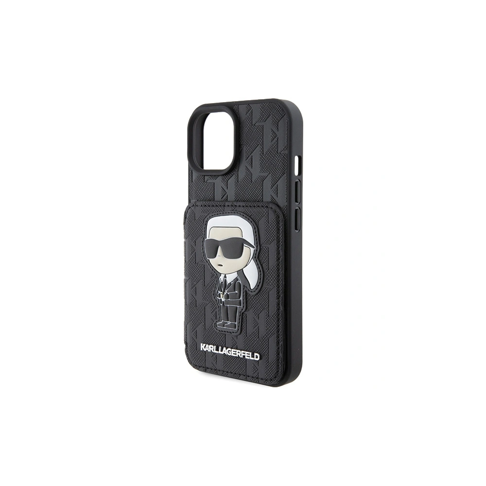 Etui Karl Lagerfeld KLHCP15SSAKKNSCK Apple iPhone 15 hardcase Saffiano Monogram Ikonik Patch czarny/black