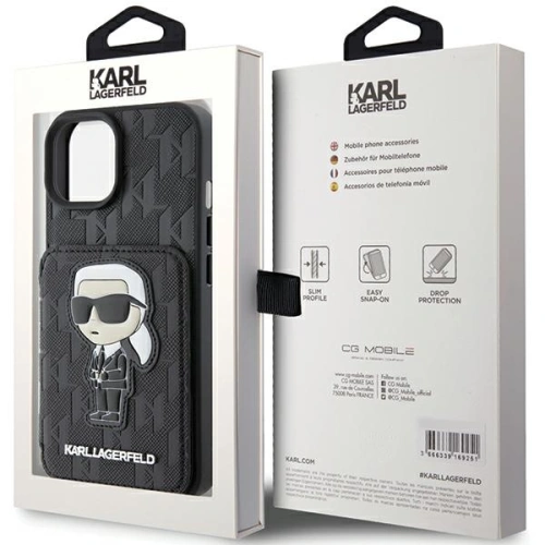 Buy Karl Lagerfeld KLHCP15SSAKKNSCK Apple iPhone 15 hardcase Saffiano Monogram Ikonik Patch black - KLD1726 - {ean13} - Home Screen Store Europe
