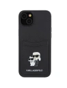 Kup Etui Karl Lagerfeld KLHCP15SSAPKCNPK Apple iPhone 15 hardcase Saffiano Cardslot Karl&Choupette Metal Pin czarny/black - KLD1727 - {ean13} - Sklep Home Screen