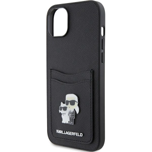 Etui Karl Lagerfeld KLHCP15SSAPKCNPK Apple iPhone 15 hardcase Saffiano Cardslot Karl&Choupette Metal Pin czarny/black