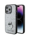 Etui Karl Lagerfeld KLHCP15XGCNPSG Apple iPhone 15 Pro Max hardcase Fixed Glitter Choupette Logo Metal Pin srebrny/silver
