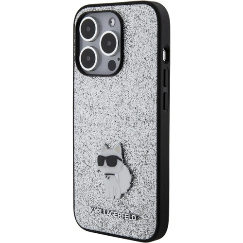 Kup Etui Karl Lagerfeld KLHCP15XGCNPSG Apple iPhone 15 Pro Max hardcase Fixed Glitter Choupette Logo Metal Pin srebrny/silver - KLD1728 - {ean13} - Sklep Home Screen