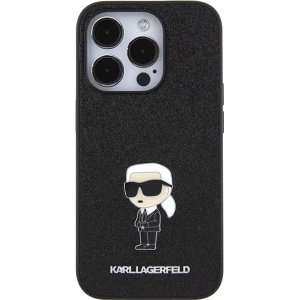Buy Karl Lagerfeld KLHCP15XGKNPSK Apple iPhone 15 Pro Max hardcase Fixed Glitter Ikonik Logo Metal Pin black - KLD1729 - {ean13} - Home Screen Store Europe