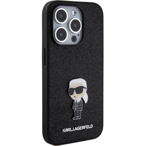 Buy Karl Lagerfeld KLHCP15XGKNPSK Apple iPhone 15 Pro Max hardcase Fixed Glitter Ikonik Logo Metal Pin black - KLD1729 - {ean13} - Home Screen Store Europe