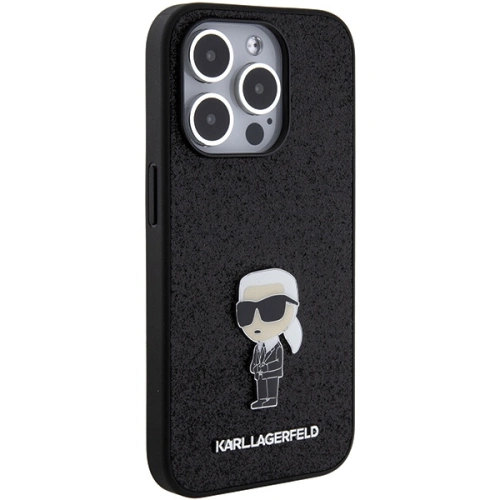 Kup Case Karl Lagerfeld KLHCP15XGKNPSK Apple iPhone 15 Pro Max Hardcase Fixed Glitter Ikonik Logo Metal Pin schwarz/black - KLD1729 - {ean13} - Sklep Home Screen