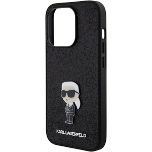 Buy Karl Lagerfeld KLHCP15XGKNPSK Apple iPhone 15 Pro Max hardcase Fixed Glitter Ikonik Logo Metal Pin black - KLD1729 - {ean13} - Home Screen Store Europe