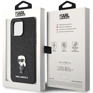 Buy Karl Lagerfeld KLHCP15XGKNPSK Apple iPhone 15 Pro Max hardcase Fixed Glitter Ikonik Logo Metal Pin black - KLD1729 - {ean13} - Home Screen Store Europe
