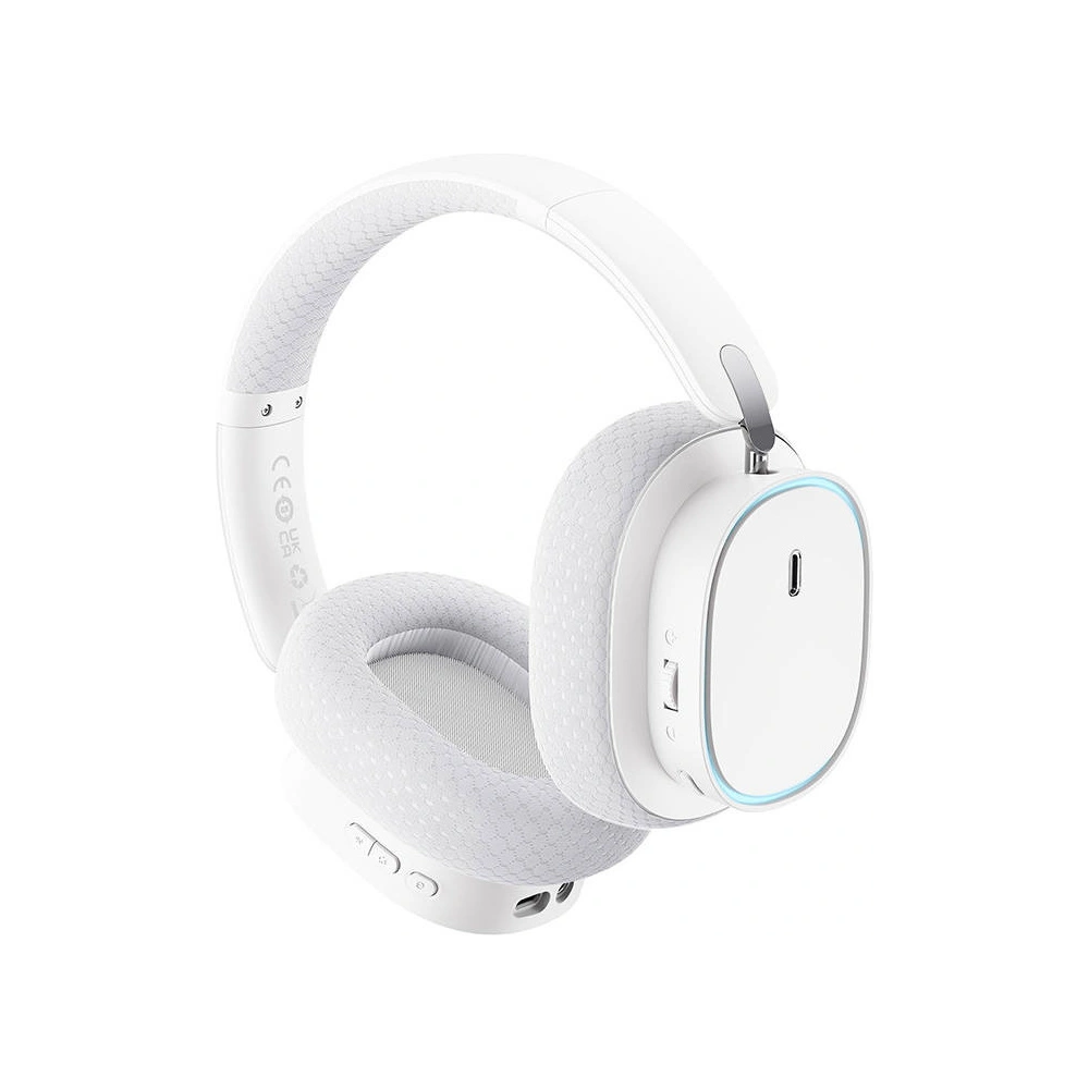 Gamingowe bezprzewodowe słuchawki Baseus AeQur GH02 2.4G / BT 5.3 / jack 3.5mm (białe)