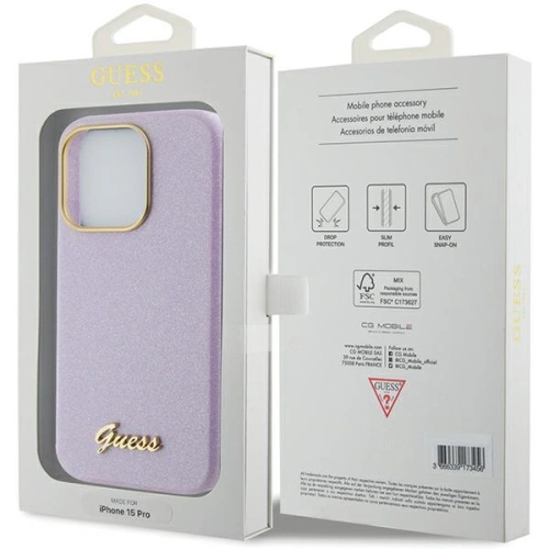 Kup Etui Guess GUHCP15XPGMCSL Apple iPhone 15 Pro Max hardcase Glitter Glossy Script fialový/lilac - GUE2971 - {ean13} - Sklep Home Screen
