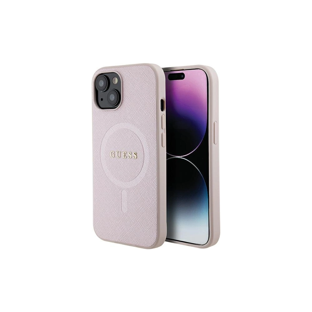 Etui Guess GUHMP15MPSAHMCP Apple iPhone 15 Plus / 14 Plus hardcase Saffiano MagSafe różowy/pink