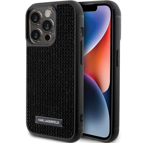 Kup Case Karl Lagerfeld KLHCP15XHDSPLK Apple iPhone 15 Pro Max Hardcase Rhinestone Logo Metal Plate schwarz/black - KLD1730 - {ean13} - Sklep Home Screen