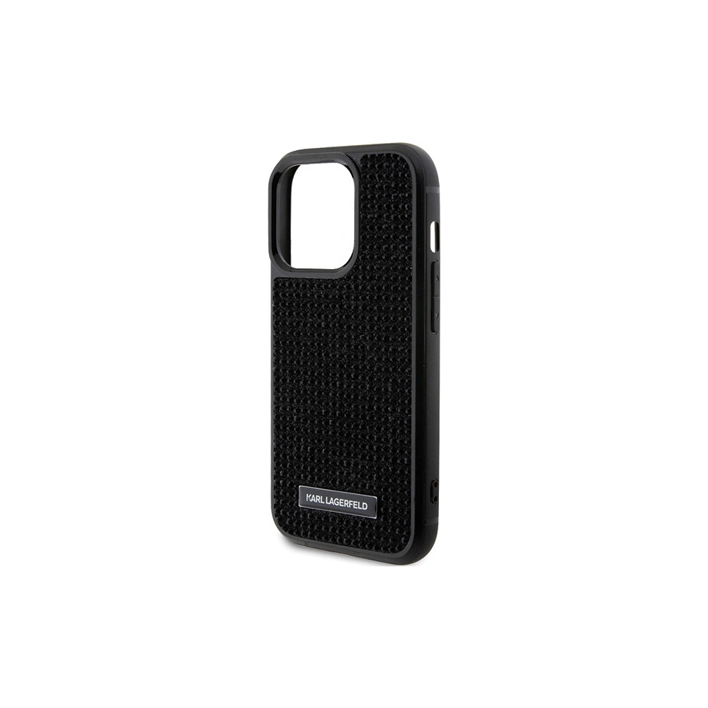 Etui Karl Lagerfeld KLHCP15XHDSPLK Apple iPhone 15 Pro Max hardcase Rhinestone Logo Metal Plate czarny/black