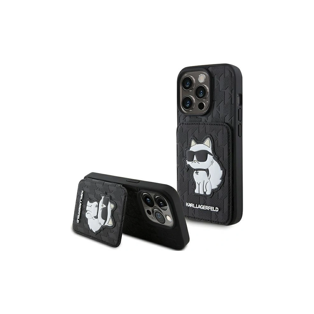 Etui Karl Lagerfeld KLHCP15XSAKCNSCK Apple iPhone 15 Pro Max hardcase Saffiano Monogram Choupette czarny/black