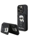 Case Karl Lagerfeld KLHCP15XSAKKNSCK Apple iPhone 15 Pro Max Hardcase Saffiano Monogram Ikonik Patch schwarz/black