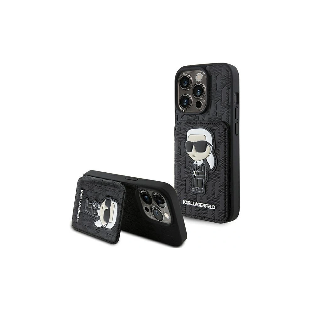 Etui Karl Lagerfeld KLHCP15XSAKKNSCK Apple iPhone 15 Pro Max hardcase Saffiano Monogram Ikonik Patch czarny/black