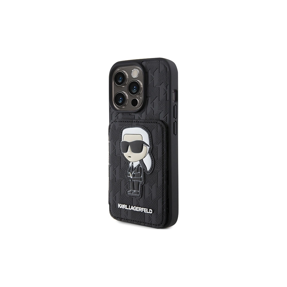 Etui Karl Lagerfeld KLHCP15XSAKKNSCK Apple iPhone 15 Pro Max hardcase Saffiano Monogram Ikonik Patch czarny/black
