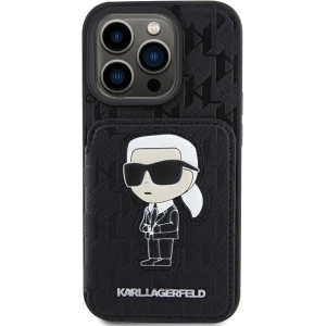 Buy Karl Lagerfeld KLHCP15XSAKKNSCK Apple iPhone 15 Pro Max hardcase Saffiano Monogram Ikonik Patch black - KLD1732 - {ean13} - Home Screen Store Europe