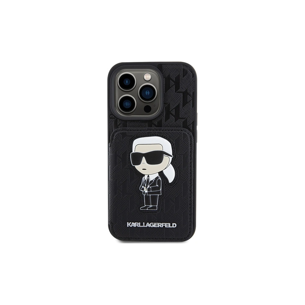 Etui Karl Lagerfeld KLHCP15XSAKKNSCK Apple iPhone 15 Pro Max hardcase Saffiano Monogram Ikonik Patch czarny/black