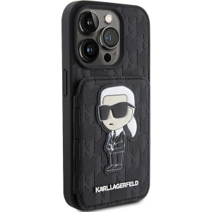 Buy Karl Lagerfeld KLHCP15XSAKKNSCK Apple iPhone 15 Pro Max hardcase Saffiano Monogram Ikonik Patch black - KLD1732 - {ean13} - Home Screen Store Europe