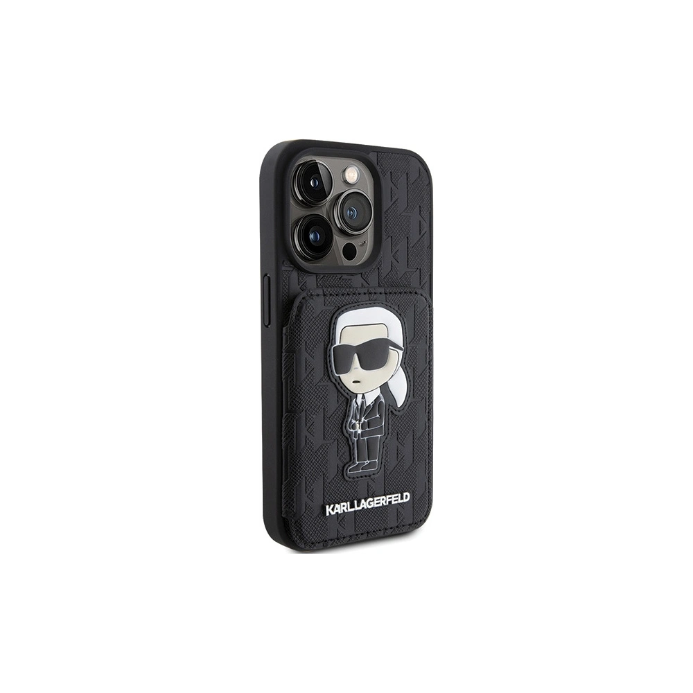 Etui Karl Lagerfeld KLHCP15XSAKKNSCK Apple iPhone 15 Pro Max hardcase Saffiano Monogram Ikonik Patch czarny/black