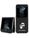 Etui Karl Lagerfeld KLHCZF5SAKCNPK Samsung Galaxy Z Flip5 hardcase Saffiano Karl&Choupette Pin černý/black