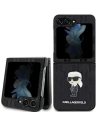 Etui Karl Lagerfeld KLHCZF5SAPKINPK Samsung Galaxy Z Flip5 hardcase Saffiano Monogram Ikonik Pin černý/black