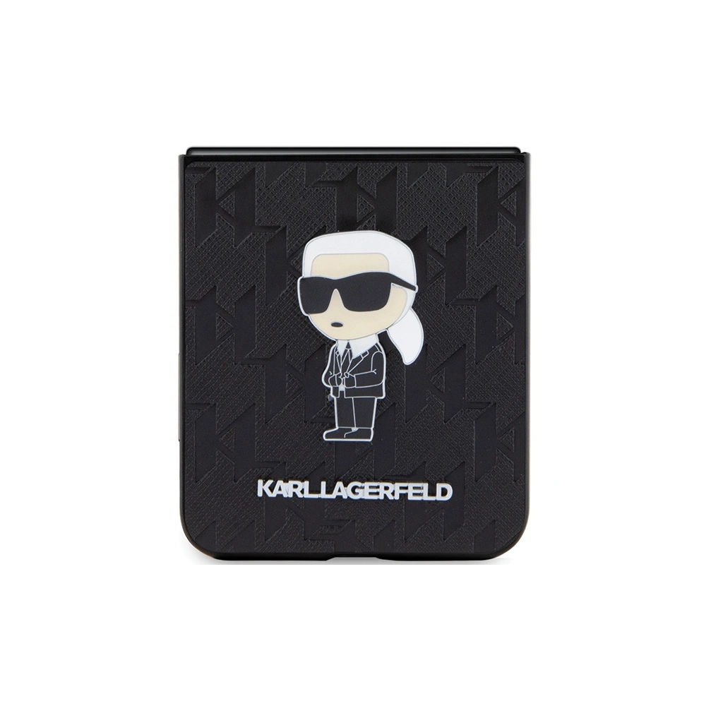 Etui Karl Lagerfeld KLHCZF5SAPKINPK Samsung Galaxy Z Flip5 hardcase Saffiano Monogram Ikonik Pin czarny/black