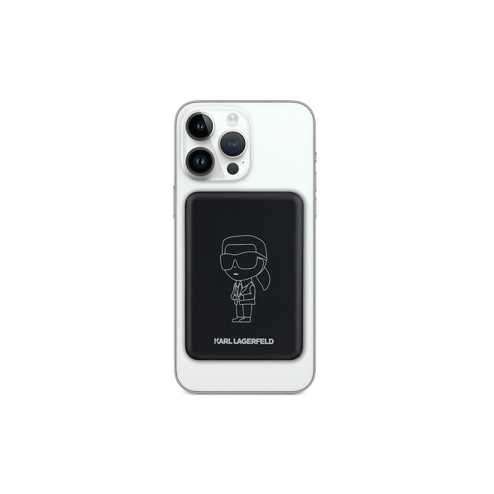 Powerbank indukcyjny Karl Lagerfeld KLPBM5KIOTTGK 15W 5000mAh Outline Ikonik MagSafe czarny/black